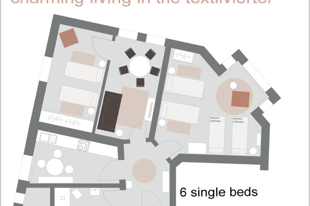Charmant Leben Im Textilviertel - Stilvolle Wohnung - Zentral Und Ruhig Augsburg Exteriör bild